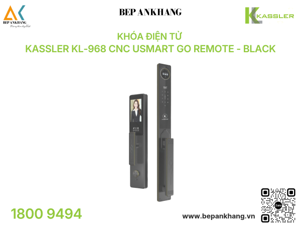 Khóa điện tử Kassler KL-968 CNC USMART GO Remote - Black